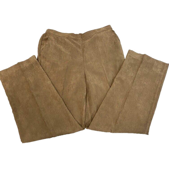 Alfred Dunner Womens Dress Pants Pull On Elastic Waist Size 12 Light Brown USA - Picture 1 of 6